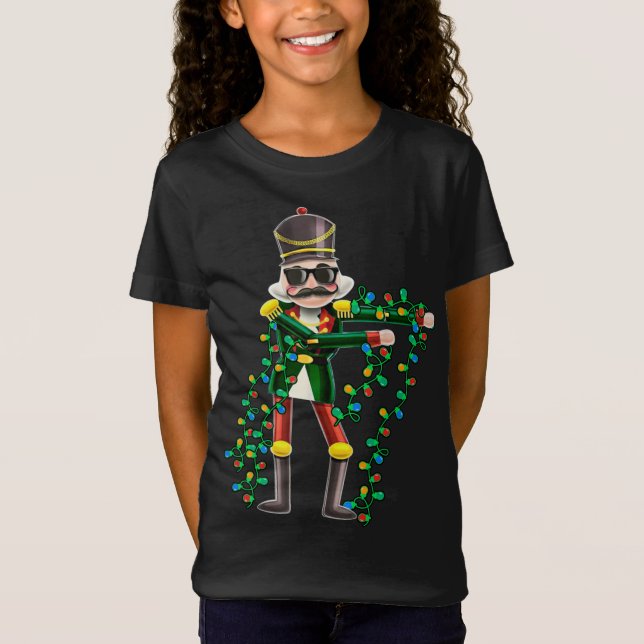 Flossen Nutcracker Funny Christmas Lights T-Shirt (Vorderseite)