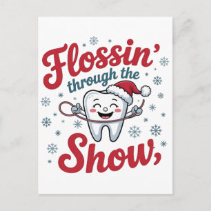 Flossing durch den Schnee Lustiges Xmas Weihnachte Feiertagspostkarte