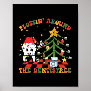 Flossrund um den Zahnarzt Funny Xmas Dental H Poster