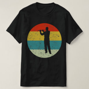 Flöte Retro Vintage Silhouette 70er T-Shirt