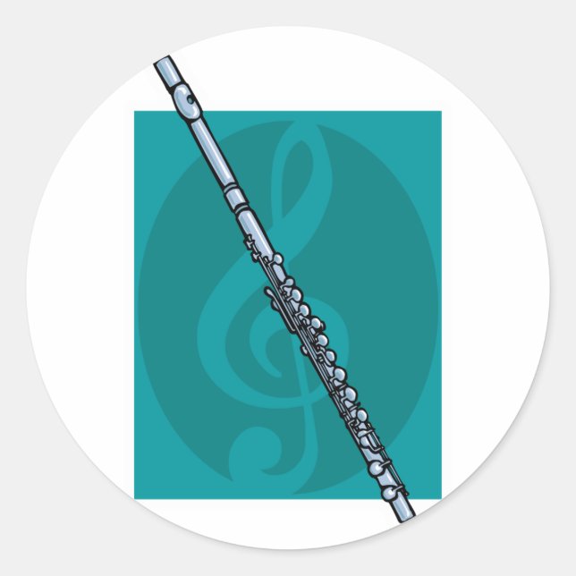 Flöte Runder Aufkleber (Vorderseite)