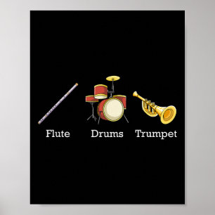 Flöte Trommeln Trompete und Instrumente Subtil Ant Poster