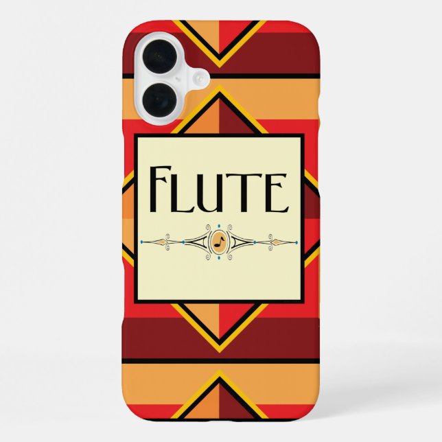 Flöten-Dekorationsblock iPhone Hülle (Rückseite)