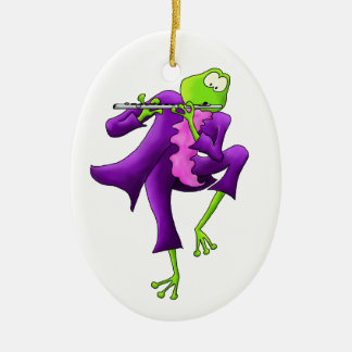 Flöten-Frosch-Oval-Verzierung Keramikornament