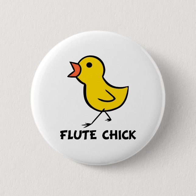Flöten-Küken Button (Vorderseite)