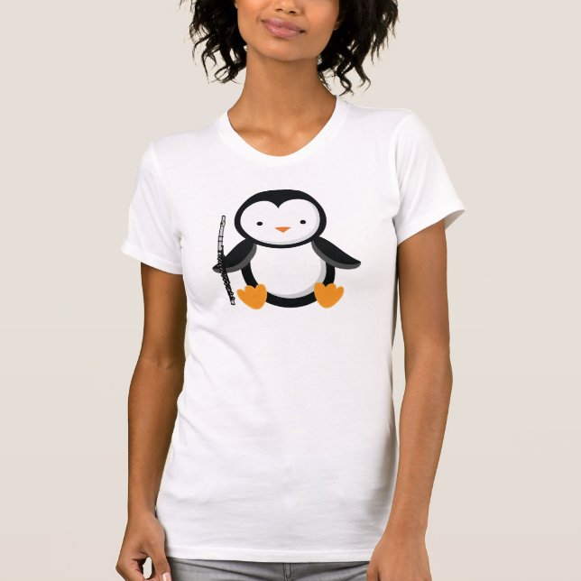 Flöten-Musik-Pinguin-Band-Geschenk T-Shirt (Vorderseite)