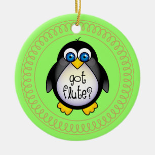 Flöten-Musik-Pinguin-Verzierungs-Geschenk Keramikornament