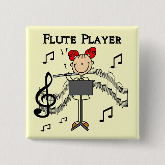 Flöten-Spieler-T - Shirts und Geschenke Button