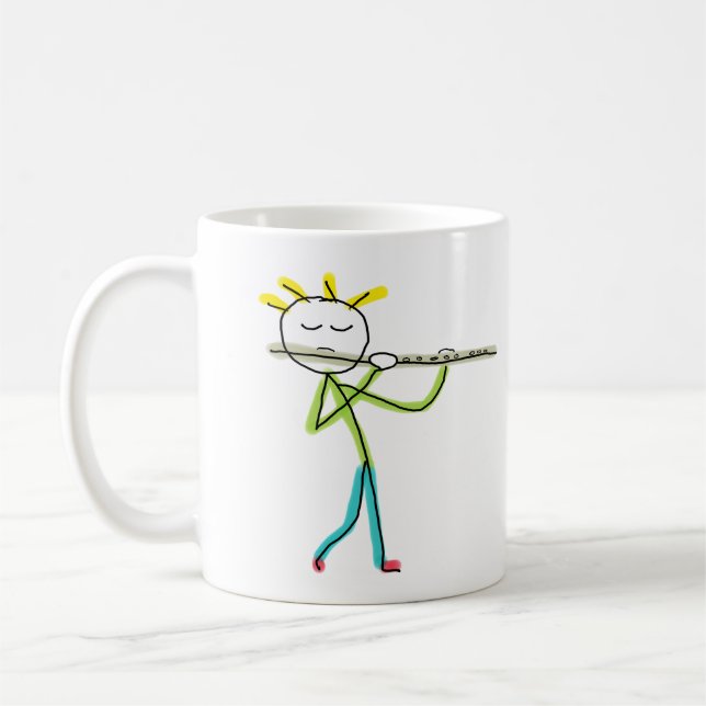 Flötenspielender Stockmann Kaffeetasse (Links)