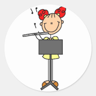 Flötenspieler-Aufkleber-Aufkleber Runder Aufkleber