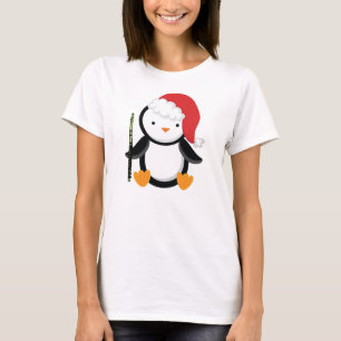 Flötenspieler-Pinguin-Geschenk T-Shirt