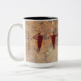 Flötenspieler und Wohnwagen Zweifarbige Tasse