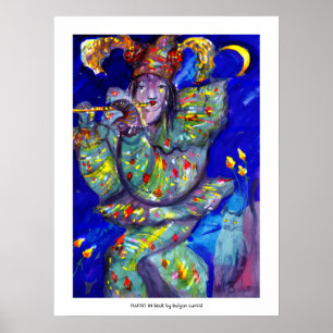 FLÖTIST IN BLAU / Venezianische Karnevalsnacht Poster