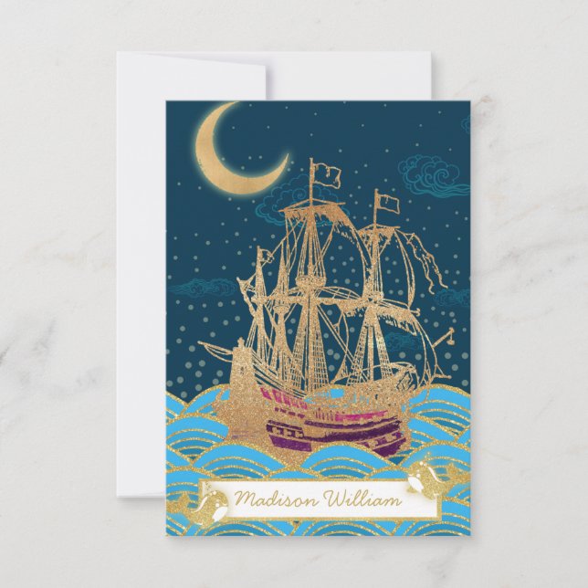 Flotte unter dem Mondlicht mit kleinen Walen (Vorderseite)