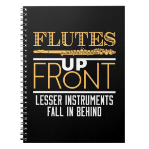 Flötter Up Front Funny Flute Player Musiker Notizblock