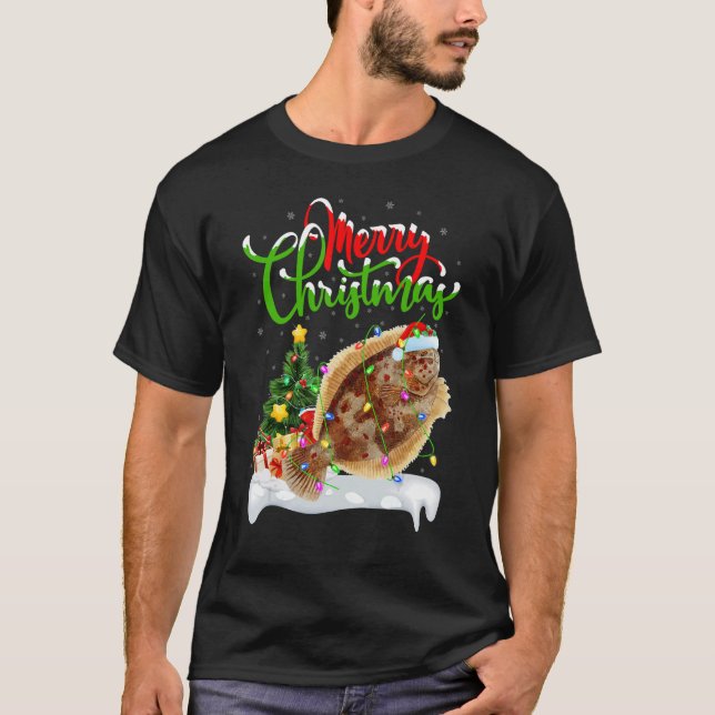 Flounder Fish   Xmas Decoration Santa Flounder Chr T-Shirt (Vorderseite)