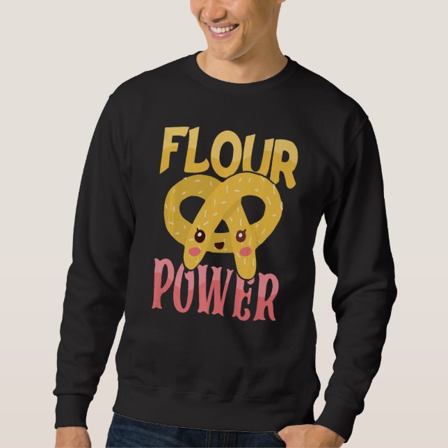 Flour Power Baking Bakery Donut Cake Baker Premium Sweatshirt (Vorderseite)