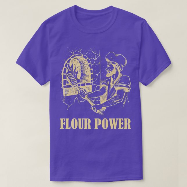 Flour power man at work baking bakery men  T-Shirt (Design vorne)