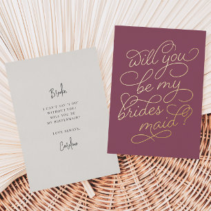 Flourish Script Sei Meine Brautjungfer Folienkarte Folieneinladung