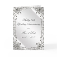 Flourish Silber Hochzeitstag Karte 25. Hochzeitsta