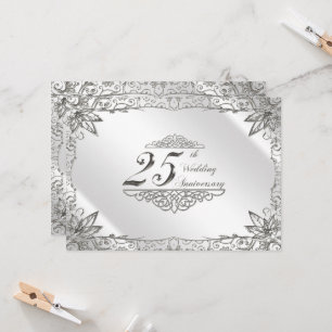 Flourish Silberne 25. Hochzeitstag-Einladung Einladung