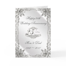 Flourish Silver 25. Hochzeitsjubiläumskarte
