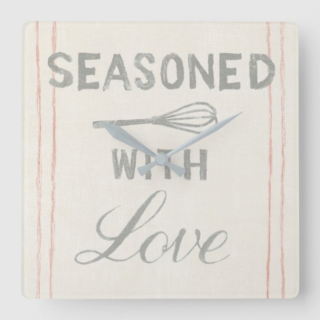 Floursack Kitchen VII Quadratische Wanduhr (Vorderseite)