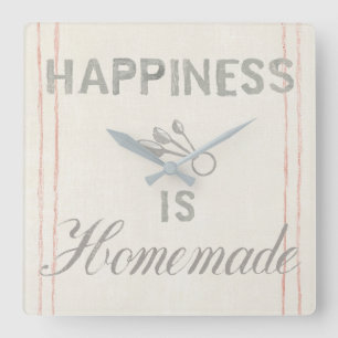 Floursack Küche VIII Quadratische Wanduhr