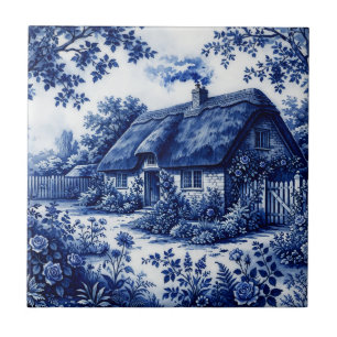 Flow Blue Stil englisches Landhaus Rosen Fliese
