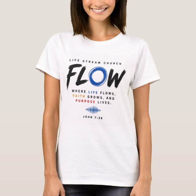 FLOW Damen-T-Shirt T-Shirt (Vorderseite)