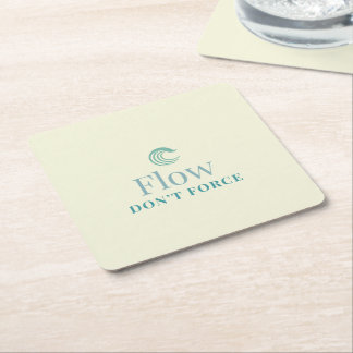 Flow Don’t Force Minimal Motivational Coaster Rechteckiger Pappuntersetzer