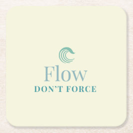 Flow Don’t Force Minimal Motivational Coaster Rechteckiger Pappuntersetzer