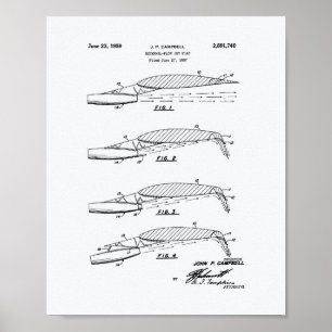 Flow Jet Klappen Patent Kunststoffweißpapier 1957 Poster