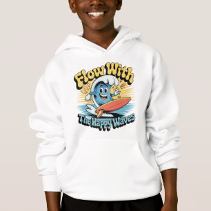 Flow Mit Den Glücklichen Wellen Kinder Surf-Shirt Hoodie