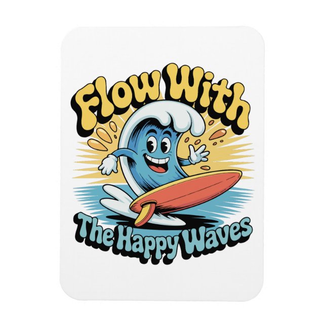 Flow mit den glücklichen Wellen Kühlschrank  Magnet (Vertikal)