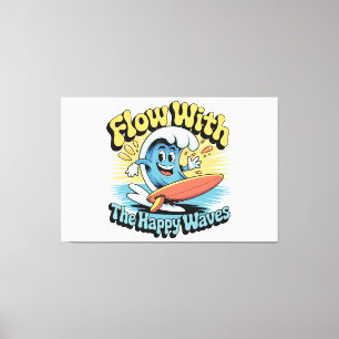 Flow Mit Den Glücklichen Wellen Wandkunst Leinwanddruck