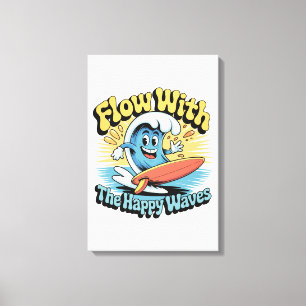 Flow Mit Den Glücklichen Wellen Wandkunst Leinwanddruck