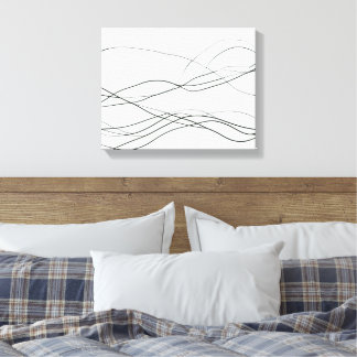 Flow of Lines – Minimalist Abstract Black Line Art Leinwanddruck
