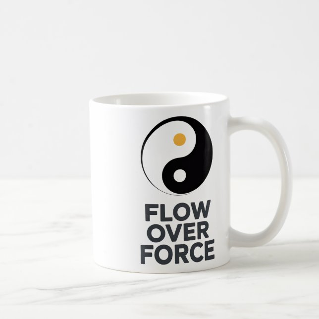 Flow Over Force Yin Yang Yoga Lance Bekleidung _2  Kaffeetasse (Rechts)