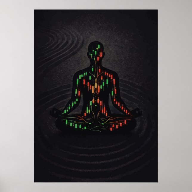 Flow State Trading Zen Meditation, Forex Krypto Poster (Vorne)