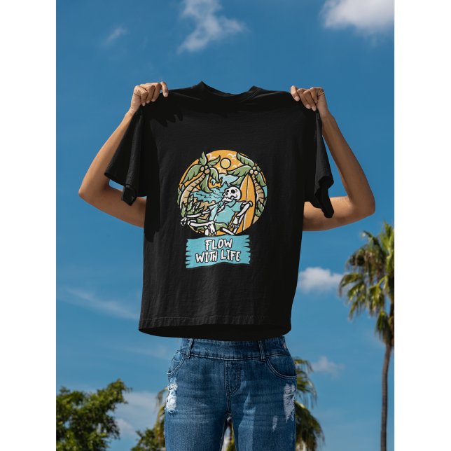 Flow with Life Skeletts Tropical Summer Vibes T-Shirt (Von Creator hochgeladen)