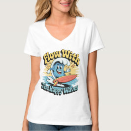 Flow With The Happy Waves Retro Surf Vibes Women's T-Shirt