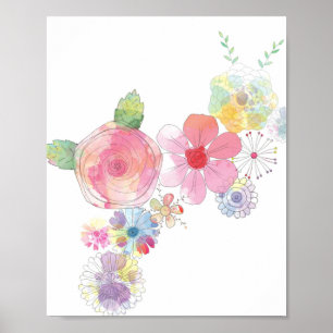 flower abstract painting floral poster