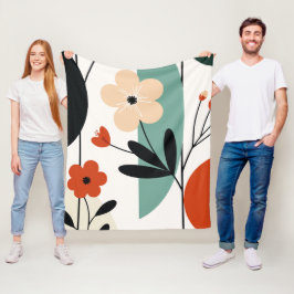 Flower abstract pattern fleecedecke