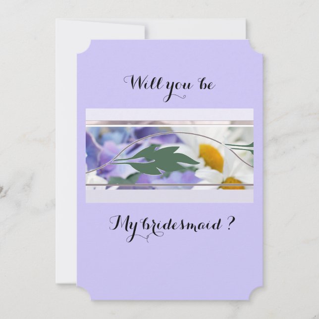 Flower Abstract Will You Be My Bridesmaid card Save The Date (Vorderseite)