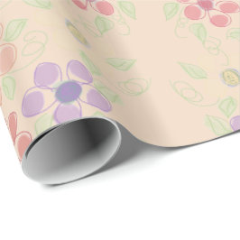 Flower Apricot Happy Birthday Geschenkwrap Geschenkpapier