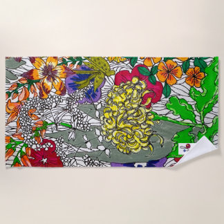 Flower Arranging Beach Towel Strandtuch