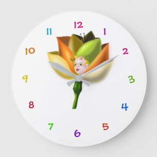 Flower Baby Clock Große Wanduhr