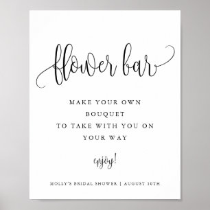 Flower Bar, Minimalistische Kalligrafie-Schrift ed Poster