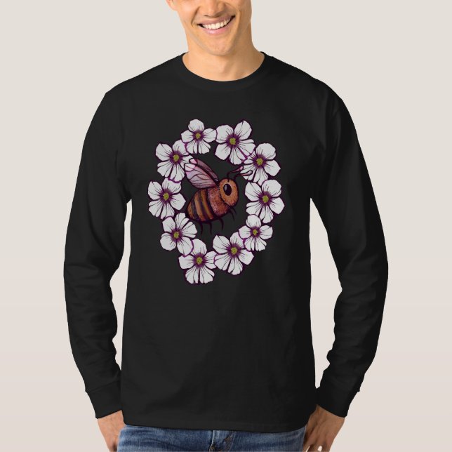 Flower Bee Artwork nature   T-Shirt (Vorderseite)